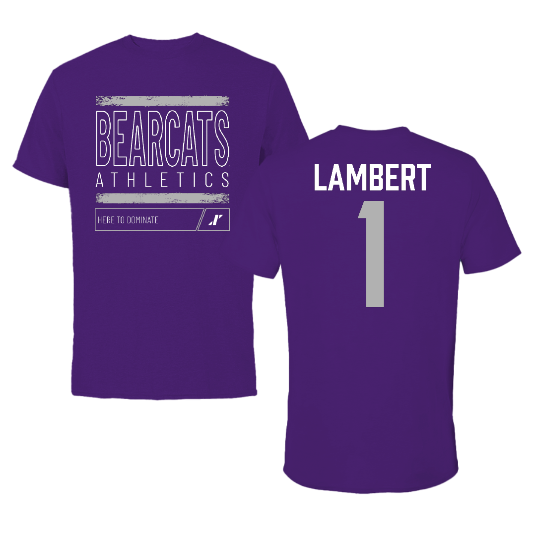 Southwest Baptist University Football Purple Dominate Tee - #1 Avery Lambert