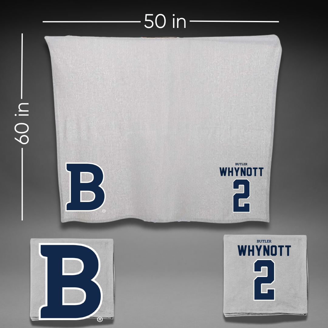 Butler University Soccer Gray Blanket - #2 Ceilidh Whynott
