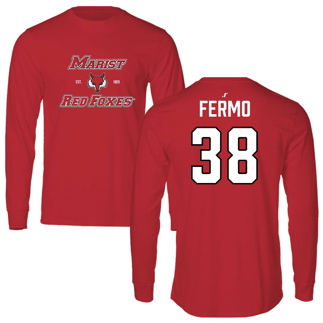 Marist University Lacrosse (M) Red General Long Sleeve - #38 Christopher Fermo