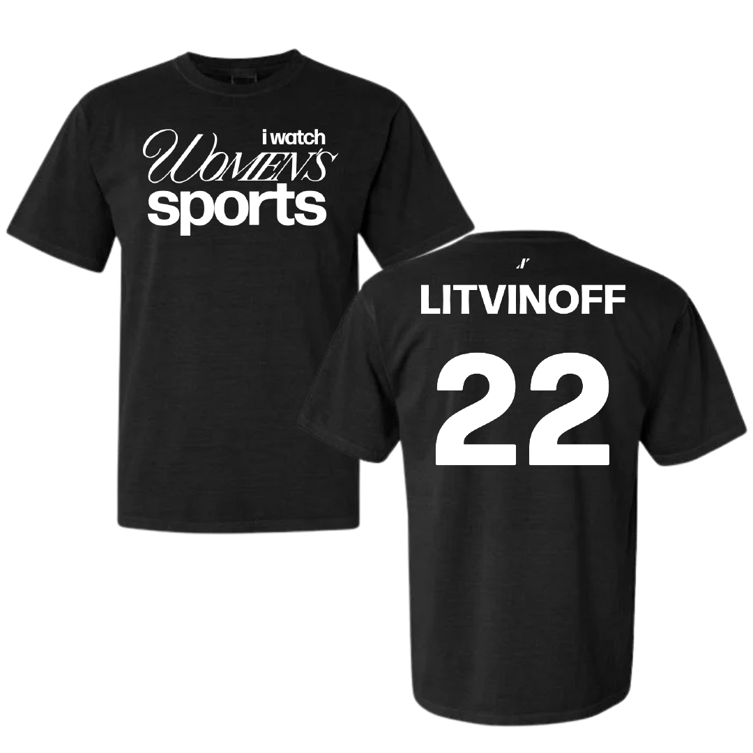 Northern Michigan University Basketball Black WHM Comfort Colors Tee - #22 Kennedy Litvinoff