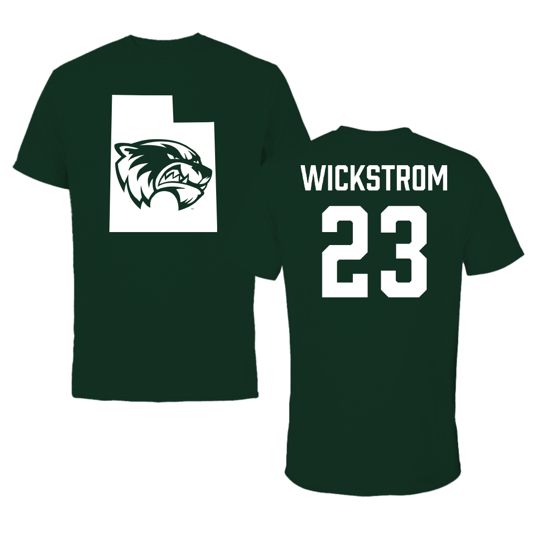 Utah Valley University Baseball Forest Green State Performance Tee - #23 Sawyer Wickstrom
