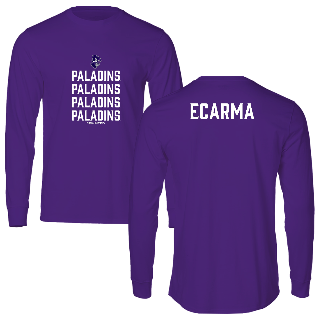 Furman University Tennis (M) Purple General Long Sleeve - Landon Ecarma