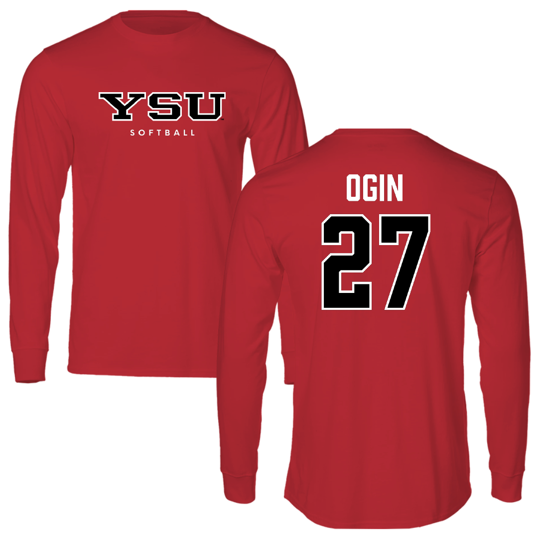 Youngstown State University Softball Red Long Sleeve - #27 Kelsey Ogin