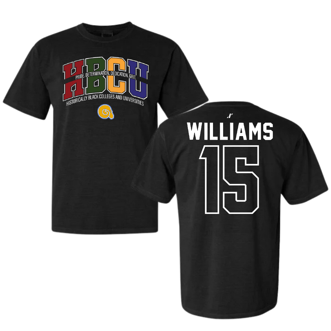 Albany State University Basketball Black HBCU Comfort Colors Tee - #15 Jabari Williams