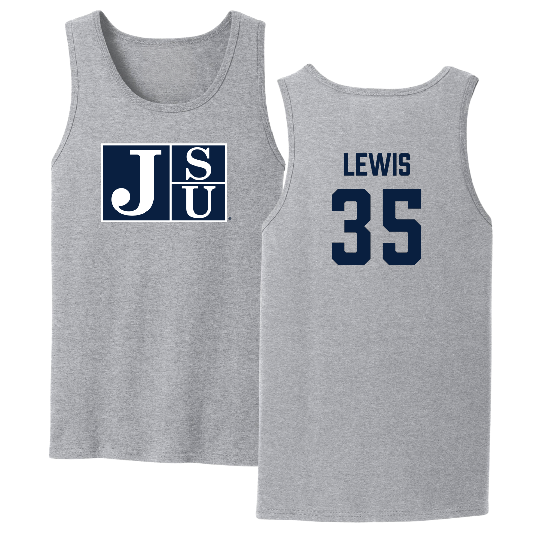 Jackson State University Baseball Sport Gray Tank Top - #35 CJ Lewis