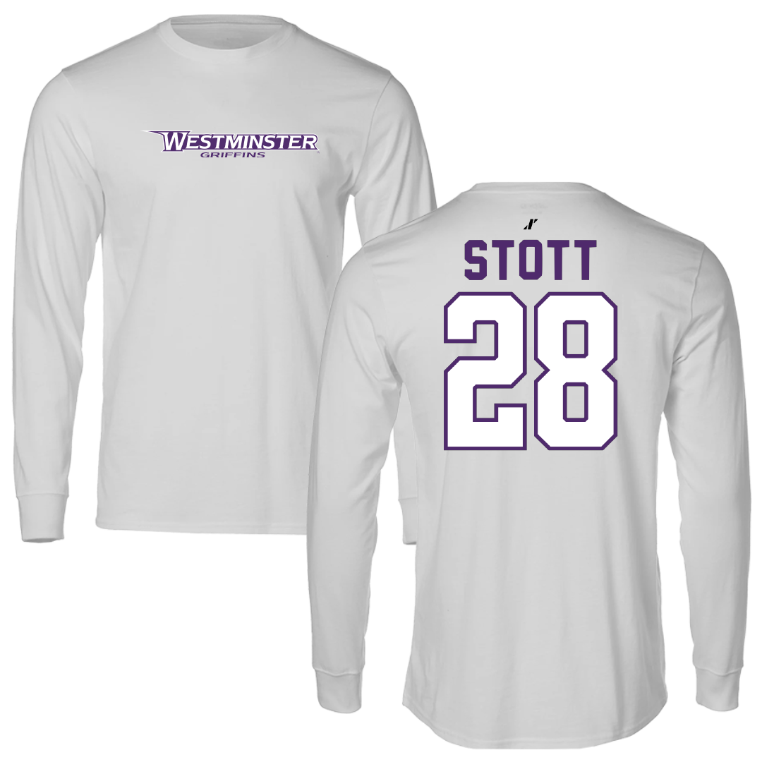 Westminster University (Utah) Soccer Light Gray Long Sleeve - #28 Sage Stott