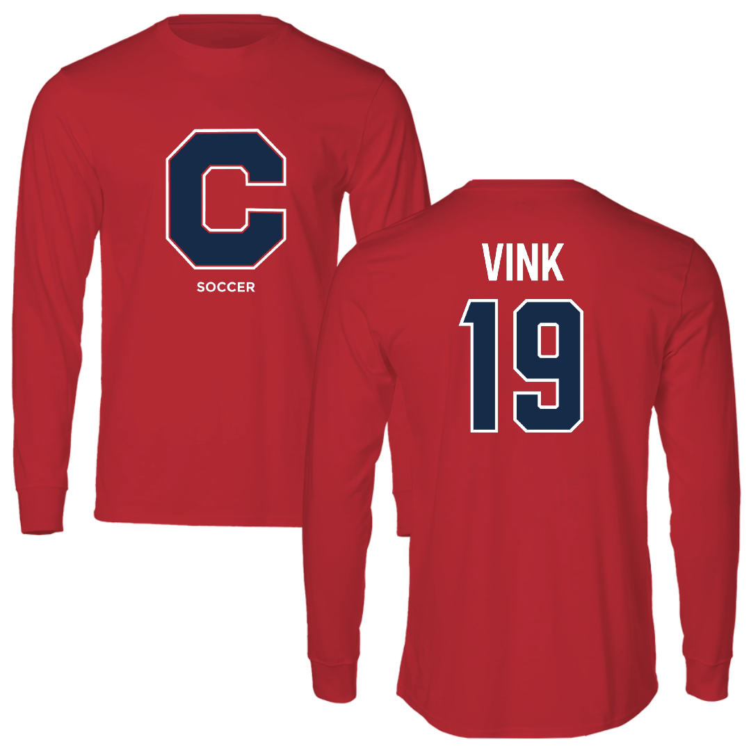 Catawba College Soccer (W) Red Performance Long Sleeve - #19 Eva Vink