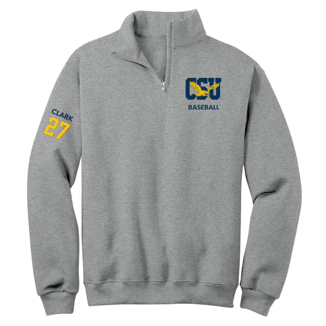 Coppin State University Baseball Sport Gray Quarter-Zip - #27 Jayden Clark