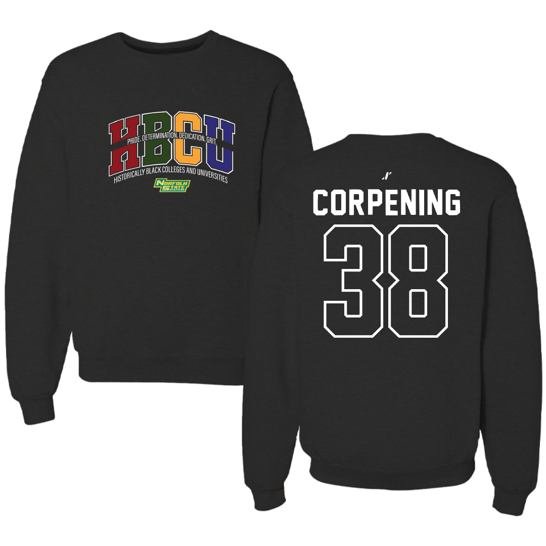 Norfolk State University Football Black HBCU Crewneck - #38 Davion Corpening