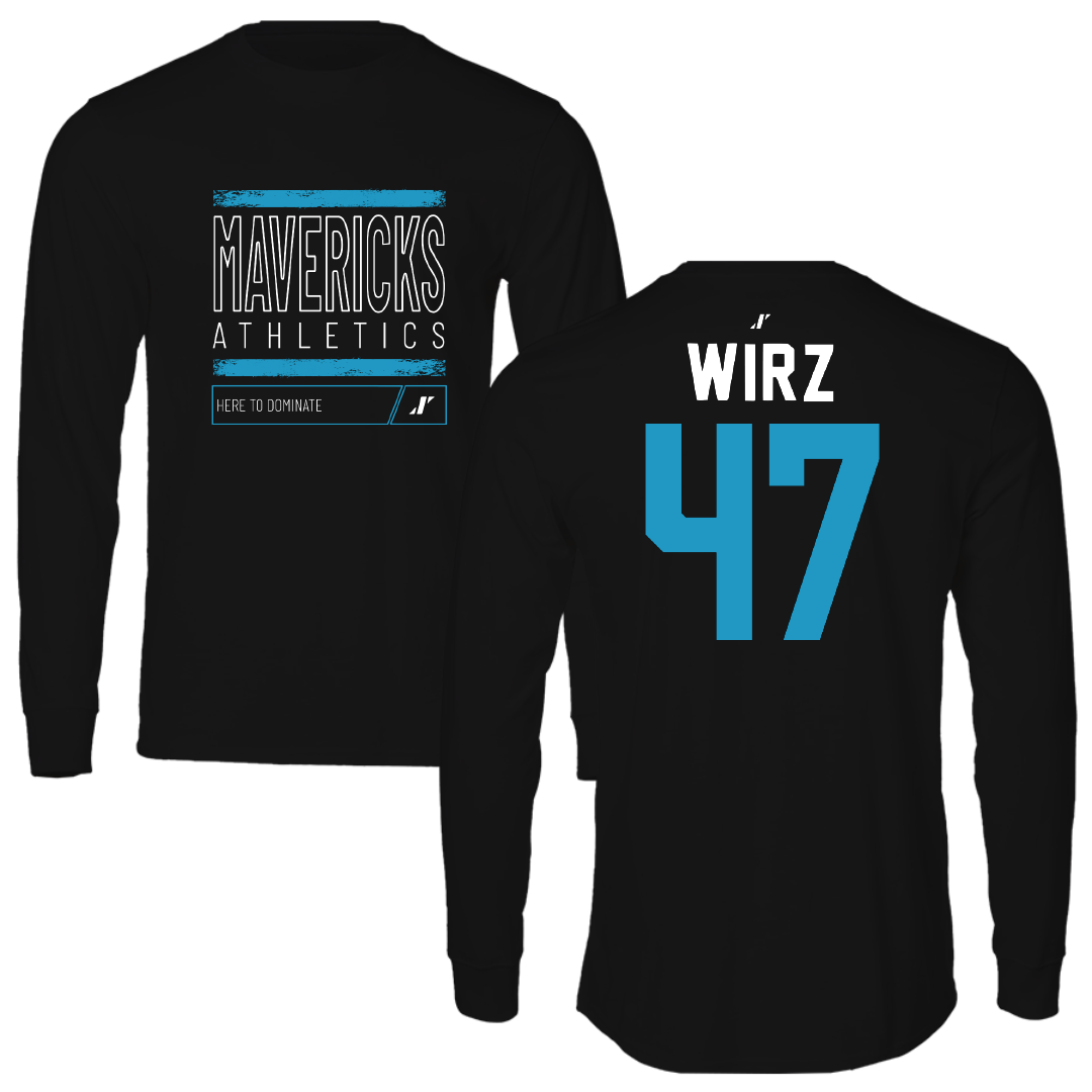 Mercy University Baseball Black Dominate Performance Long Sleeve - #47 Diego Wirz
