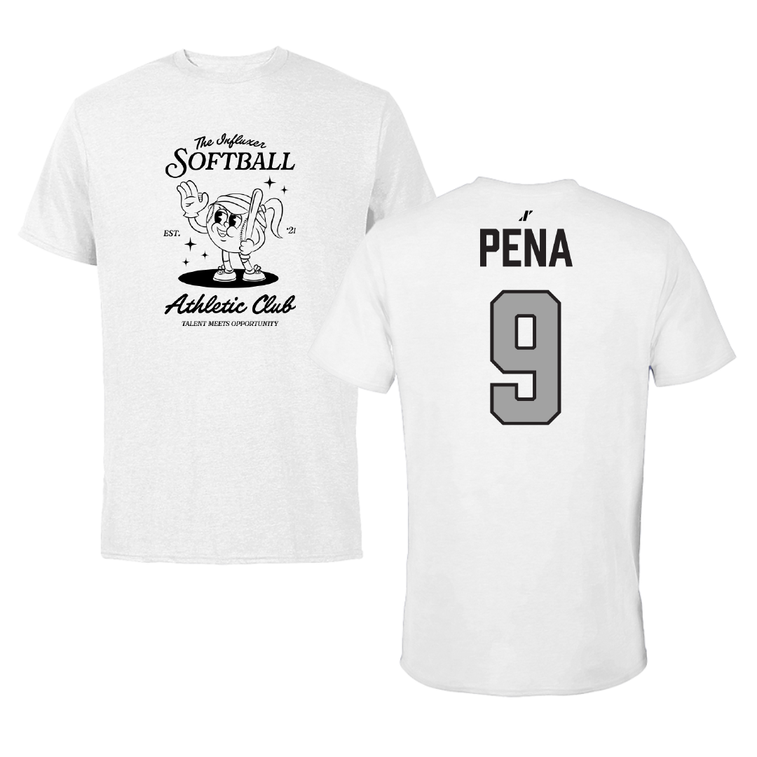 Softball White Influxer Athletic Club Tee - #9 Yudelis Pena