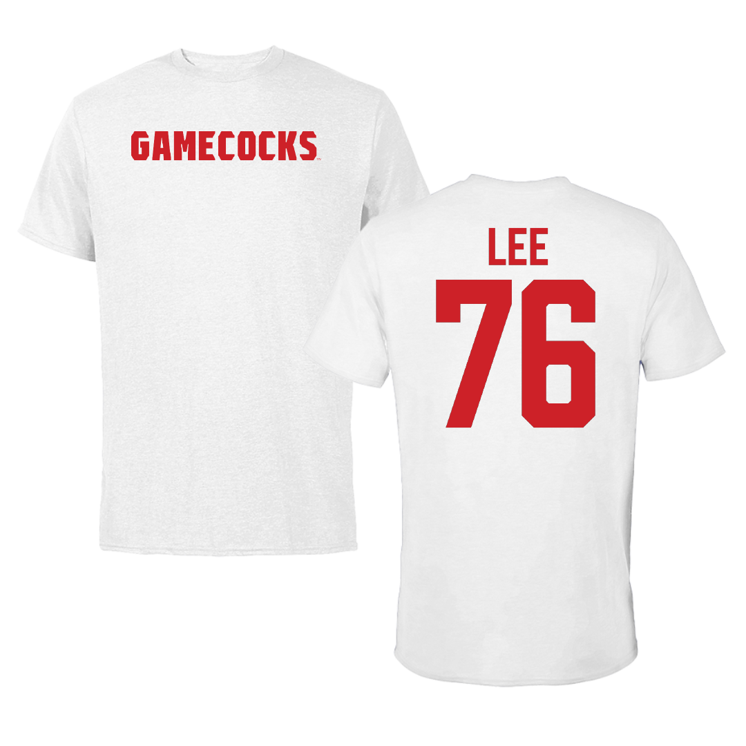 Jacksonville State University Football White Tee - #76 Marvin Lee