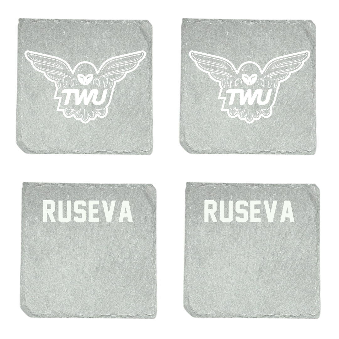 Texas Woman's University Gymnastics (W) Stone Coaster (4 Pack)  - Gabby Ruseva