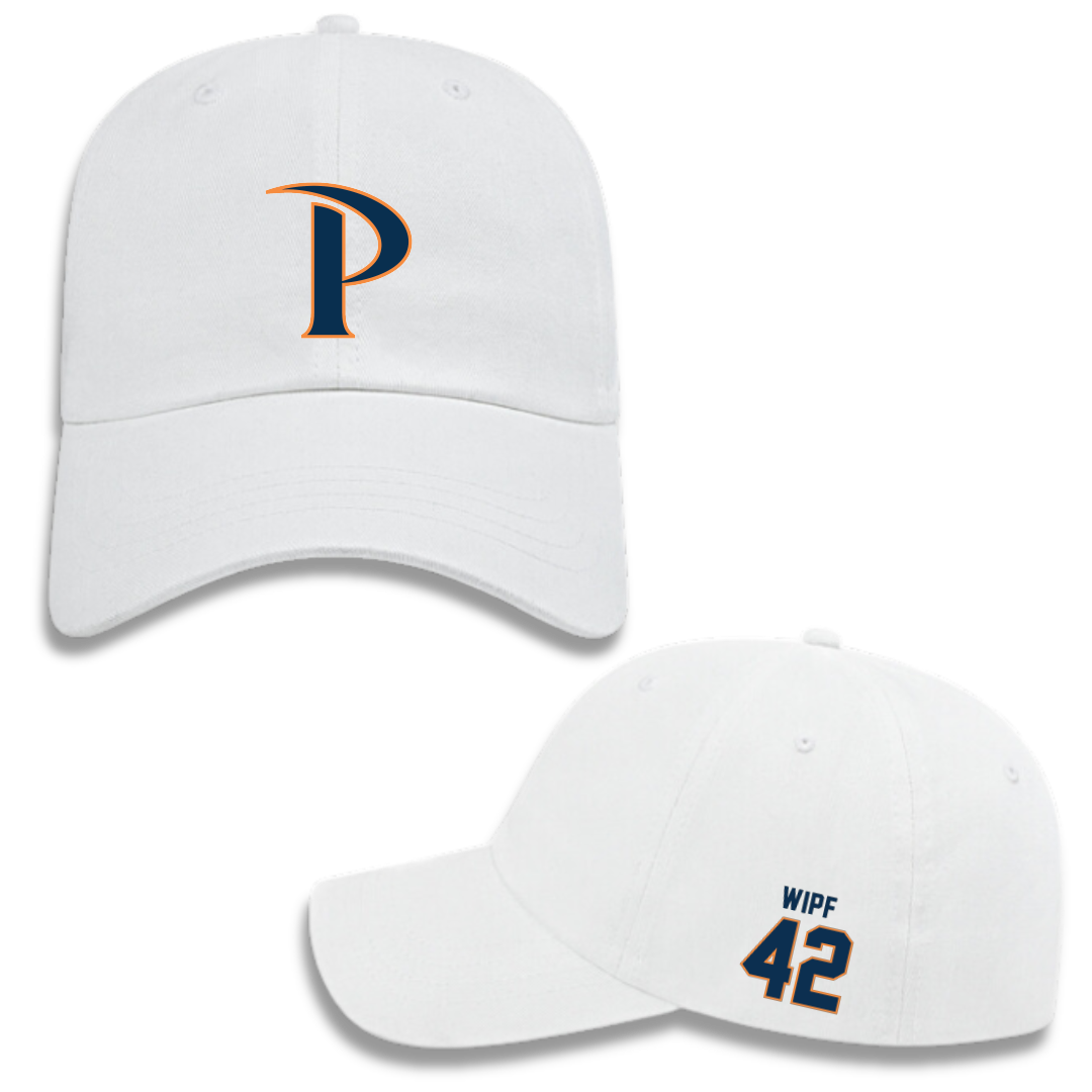 Pepperdine University Baseball White Hat - #42 Cal Wipf