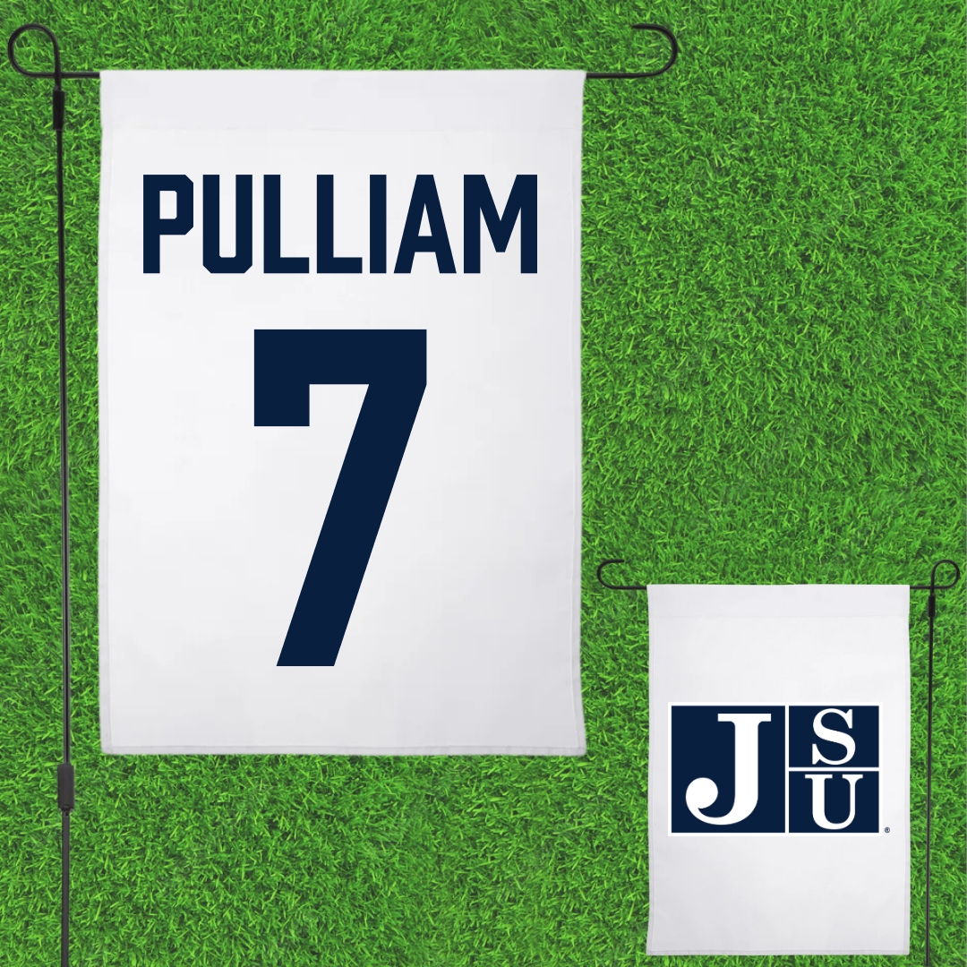 Jackson State University Football White Garden Flag - #7 Reid Pulliam