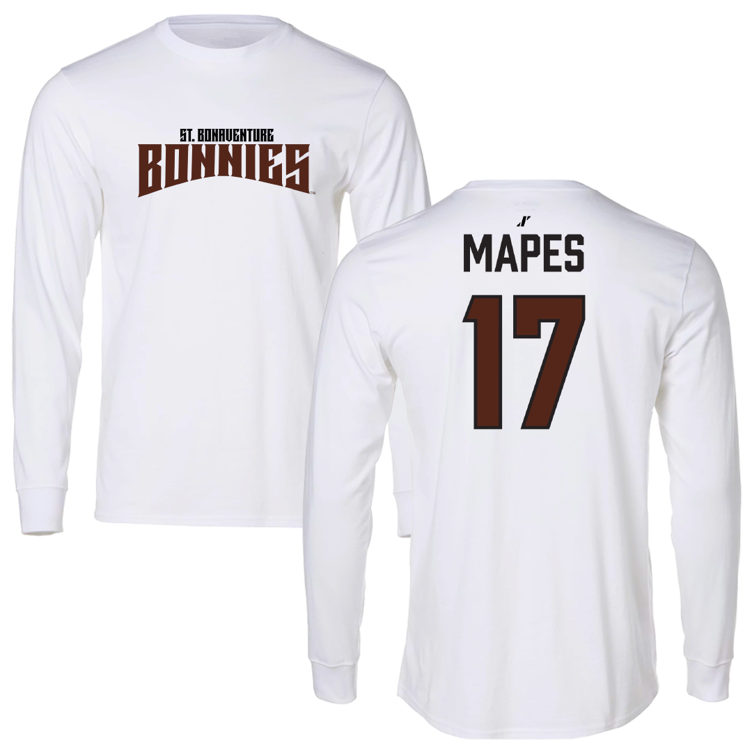 St. Bonaventure University Baseball White Classic Performance Long Sleeve - #17 Kenny Mapes