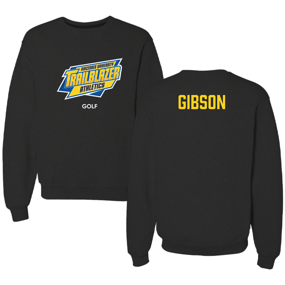Vincennes University Golf (M) Black Crewneck - Kadin Gibson