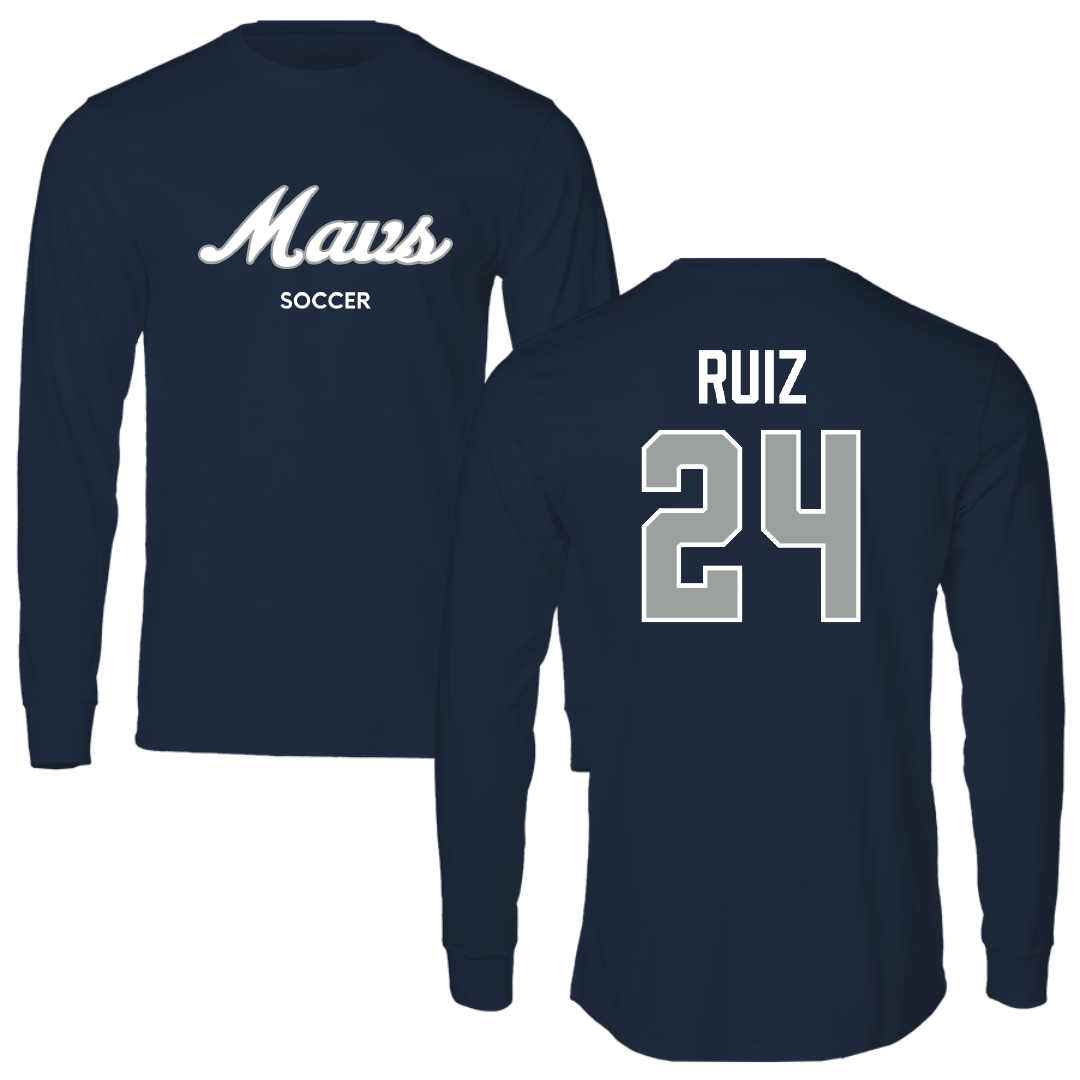 Mercy University Soccer (M) Navy Long Sleeve - #24 Justin Ruiz