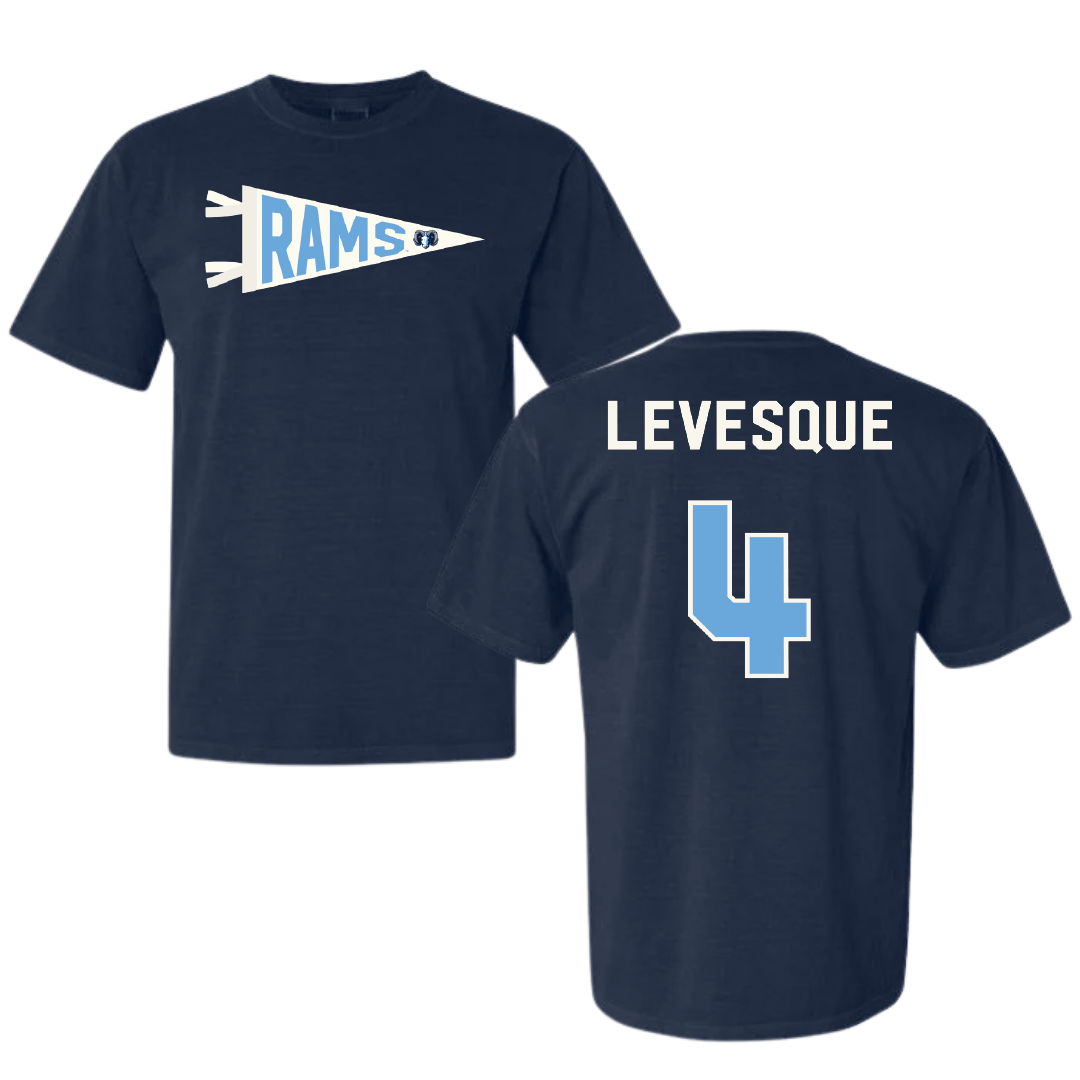 University of Rhode Island Baseball Navy Pennant Comfort Colors Tee - #4 Trystan Levesque