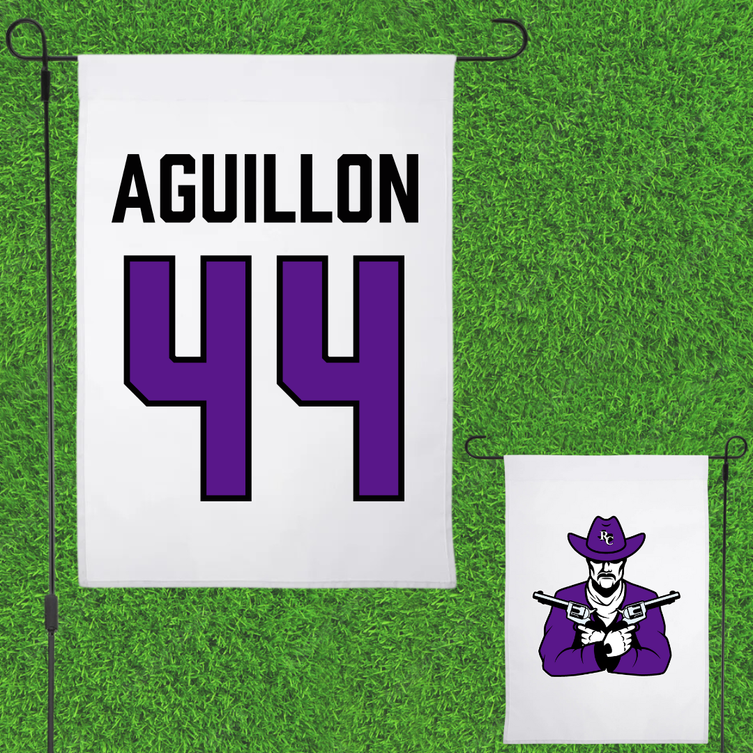 Ranger College Baseball White Garden Flag - #44 Leanyer Aguillon
