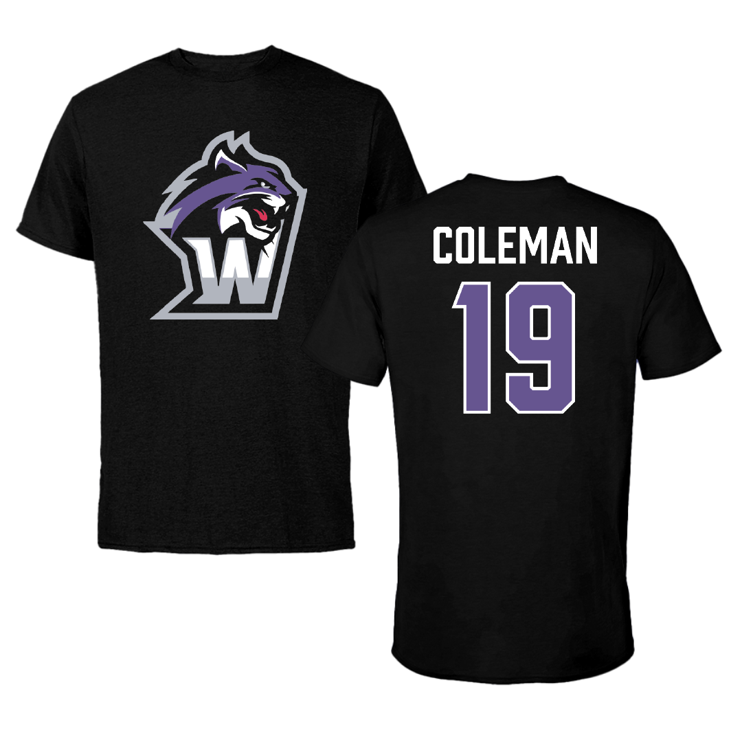 Wiley University Softball Black Performance Tee - #19 Adriauna Coleman