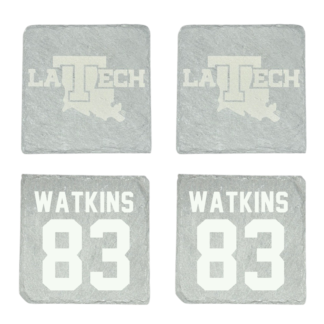 Louisiana Tech University Football Stone Coaster (4 Pack)  - #83 Luke Watkins