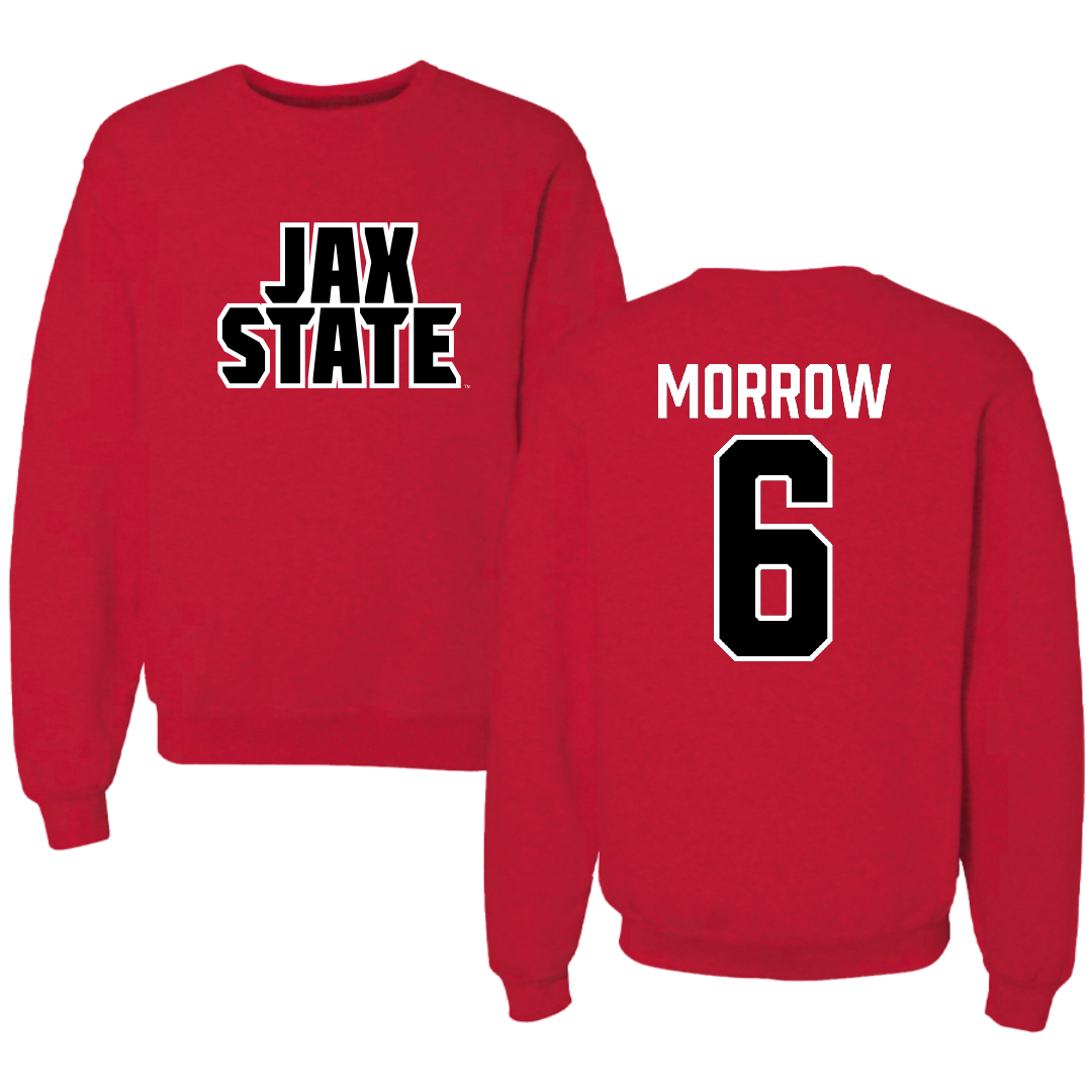 Jacksonville State University Football Red Crewneck - #6 Xavier Morrow