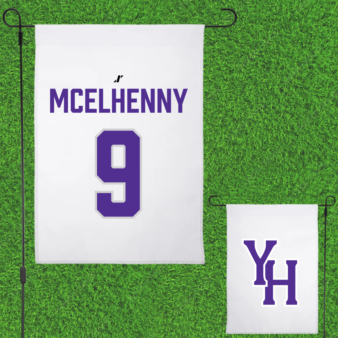 Young Harris College Lacrosse (M) White Garden Flag - #9 John McElhenny