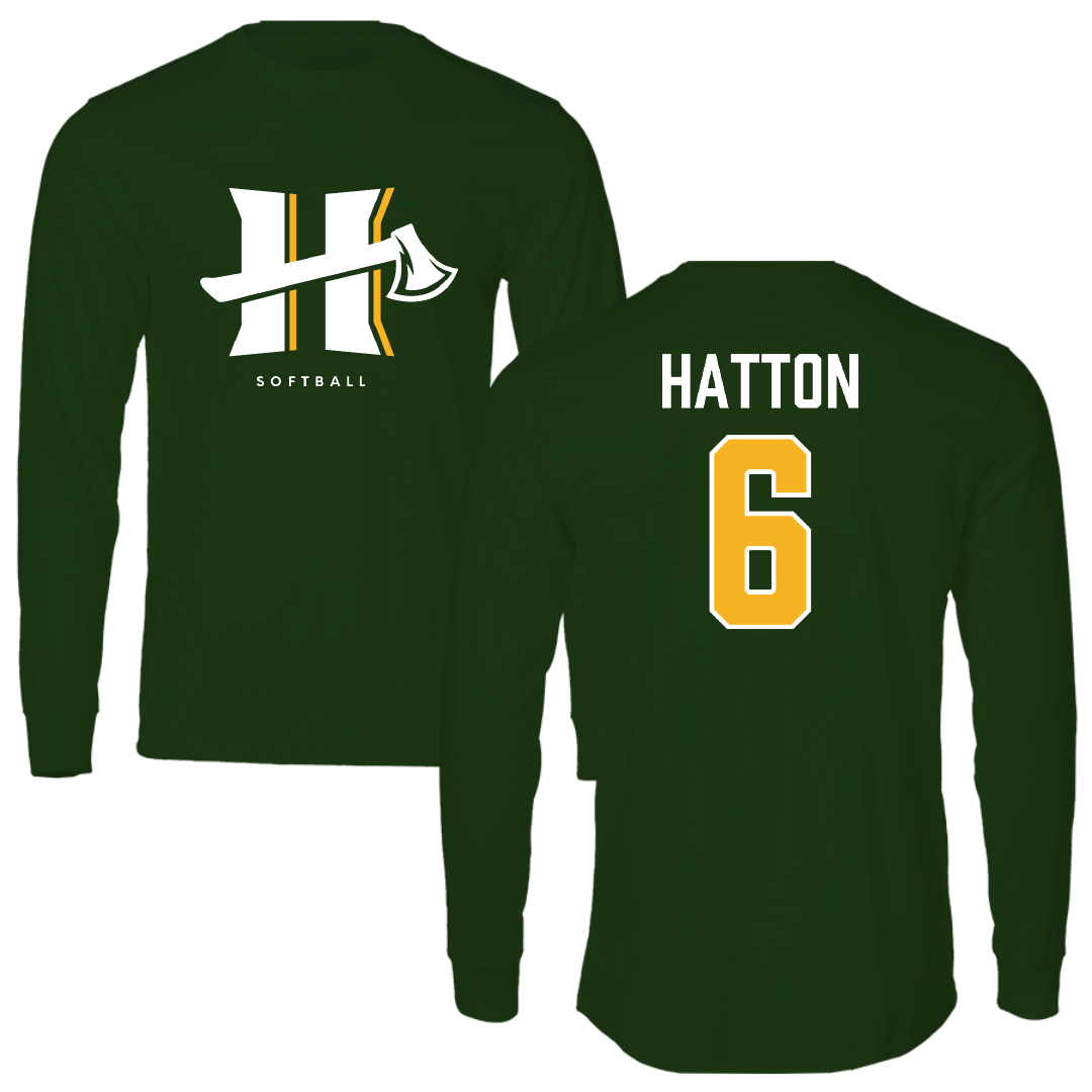 Cal Poly Humboldt Softball Forest Green Long Sleeve - #6 Mason Hatton