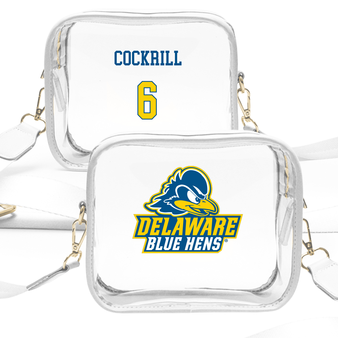 University of Delaware Baseball White Clear Stadium Bag - #6 Logan Cockrill