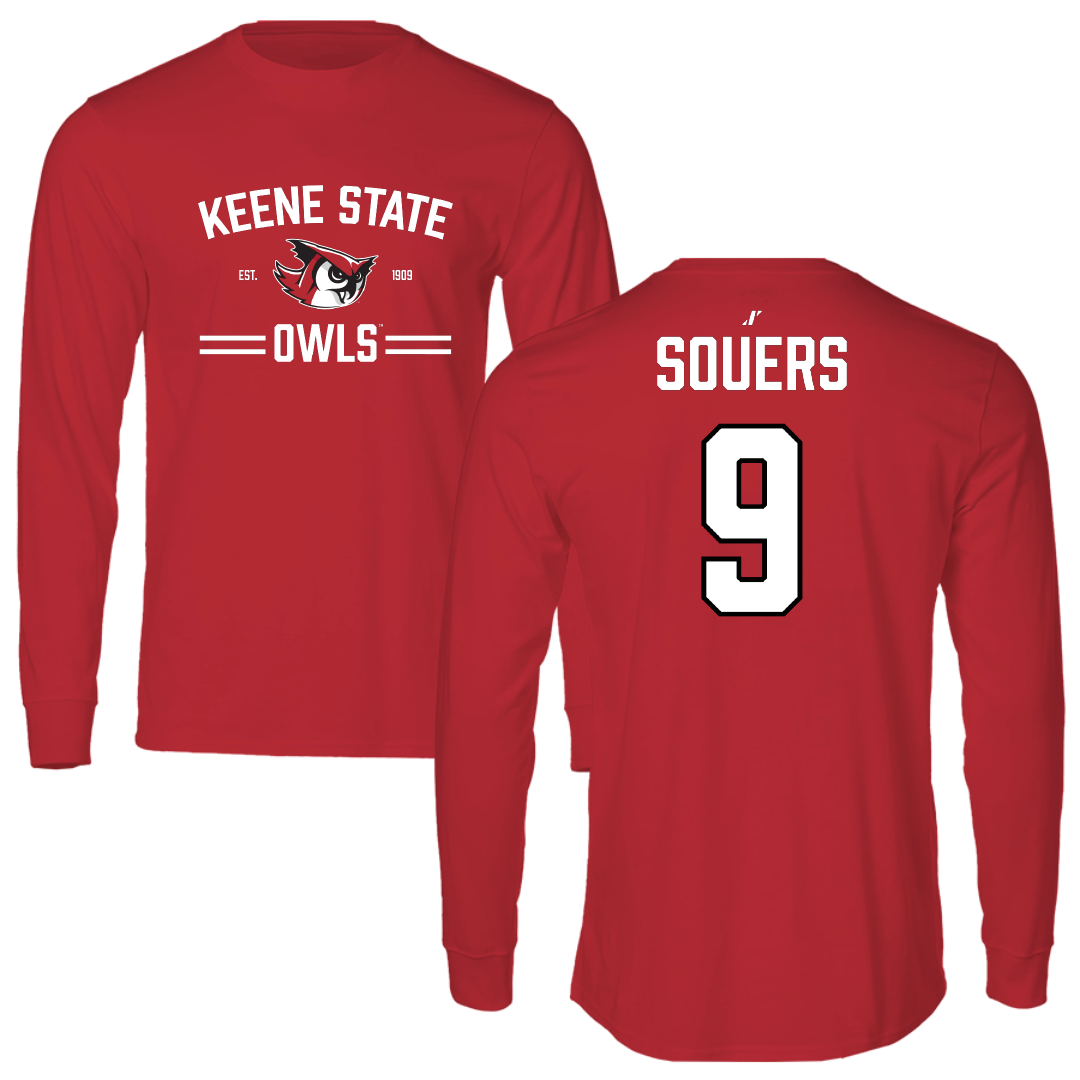 Keene State College Softball Red General Long Sleeve - #9 Olivia Souers