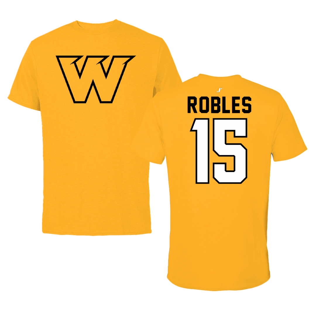 Wayne State College (Nebraska) Volleyball Gold Performance Tee - #15 Channatee Robles