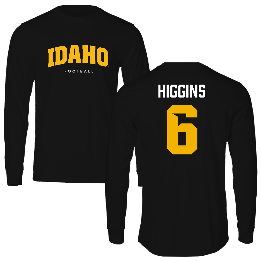 University of Idaho Football Black Performance Long Sleeve - #6 Trais Higgins