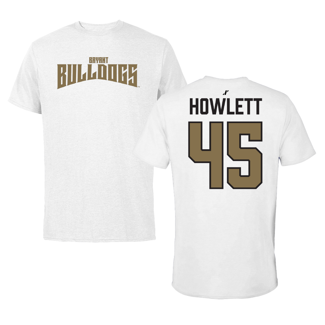 Bryant University Football White Classic Performance Tee - #45 Owen Howlett