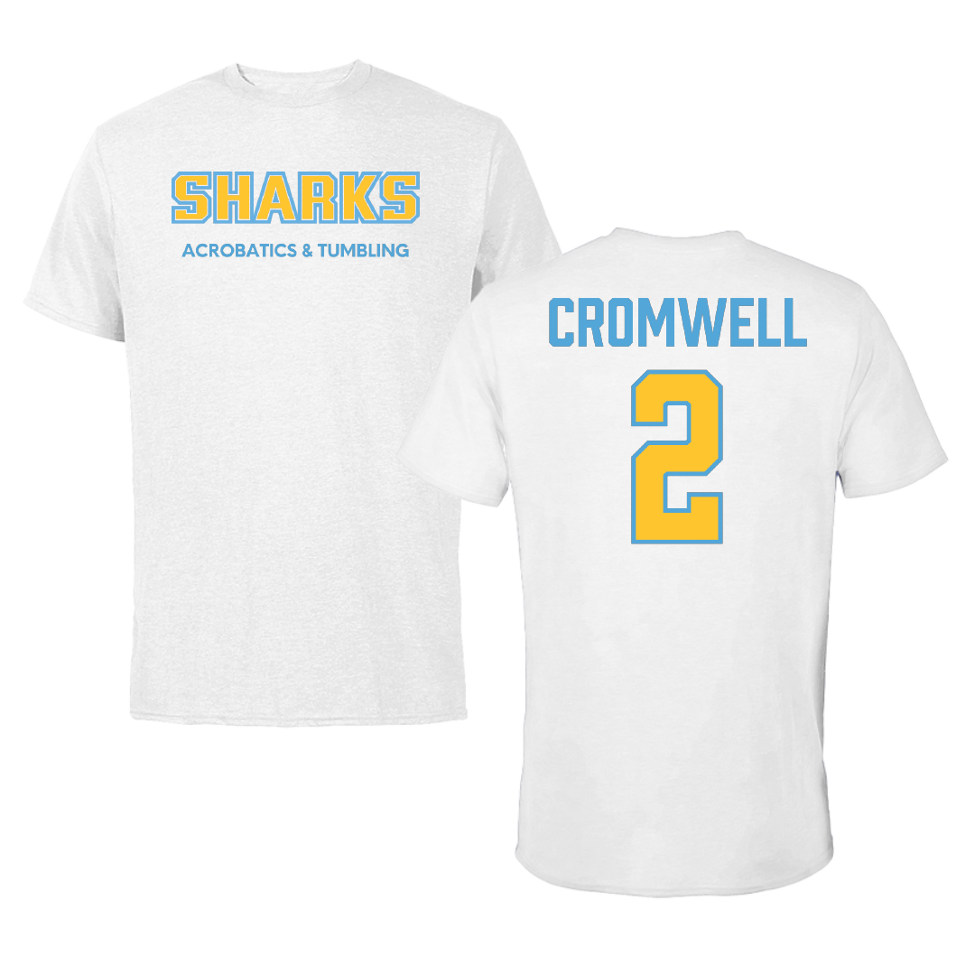 Long Island University Acrobatics & Tumbling White Sharks Tee - #2 Raegan Cromwell