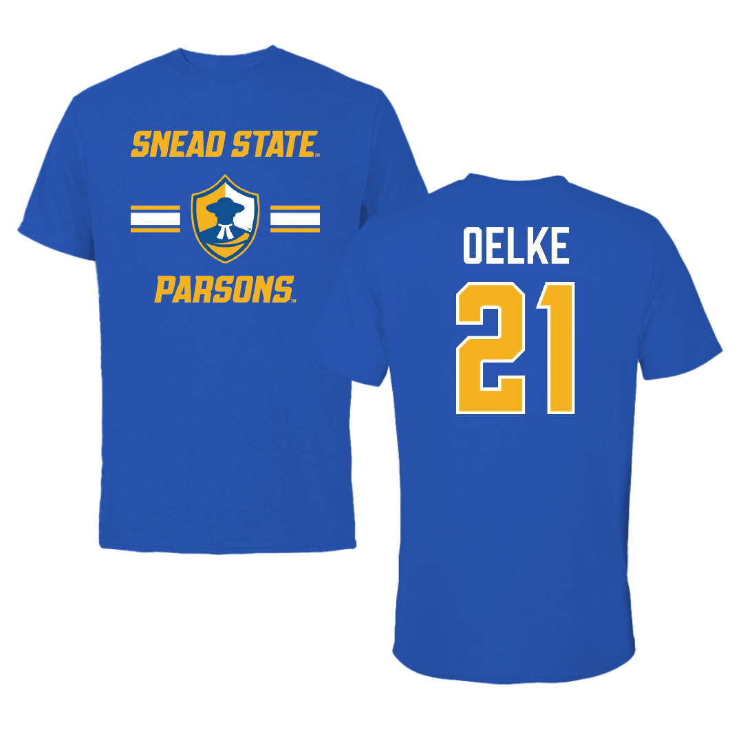Snead State Community College Baseball Blue General Tee - #21 Drew Oelke