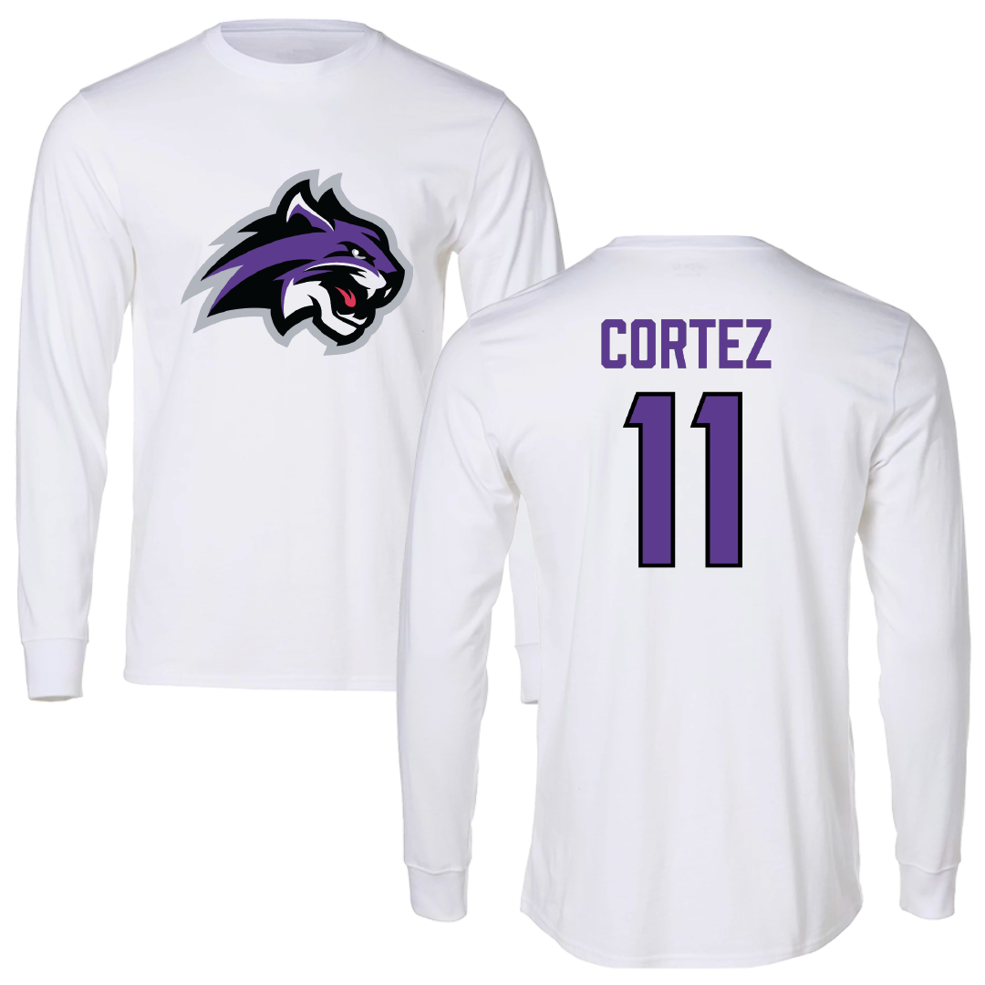 Wiley University Volleyball (W) White Performance Long Sleeve - #11 Nadia Cortez