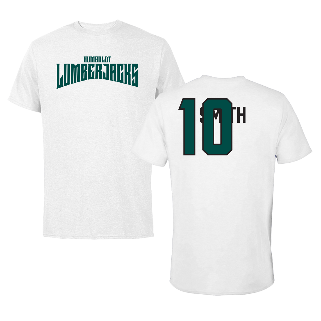 Cal Poly Humboldt Basketball (W) White Classic Tee - #10 Jordyn Smith