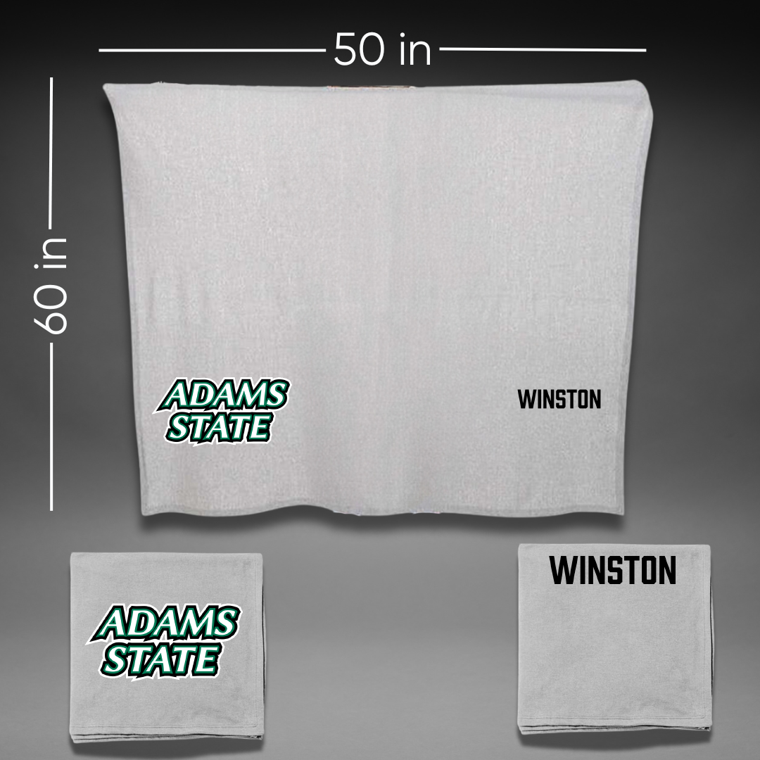 Adams State University Football Gray Blanket - JaiVyence Winston