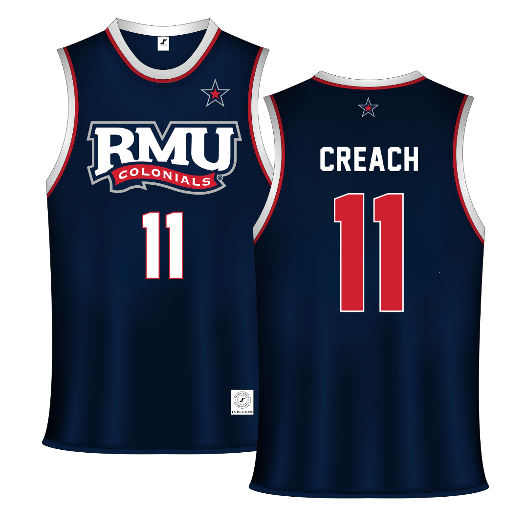 Robert Morris University Navy Basketball Jersey - #11 London Creach