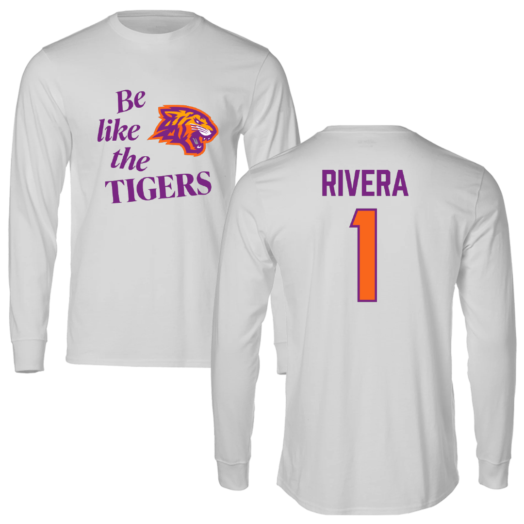 Edward Waters University Volleyball (M) Light Gray Be Like Us Performance Long Sleeve - #1 Noel Rivera