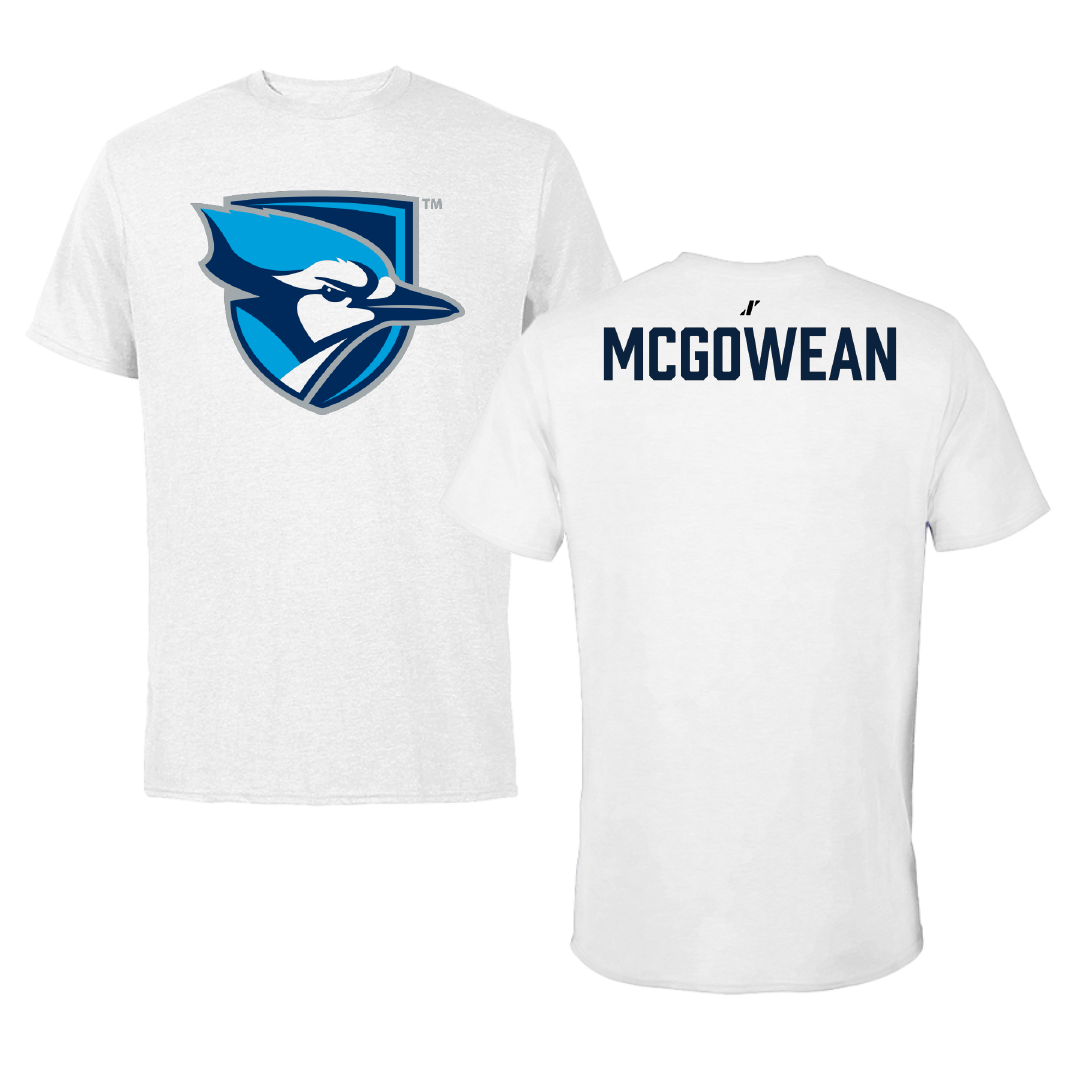 Elmhurst University Wrestling (M) White Performance Tee - Jack McGowean