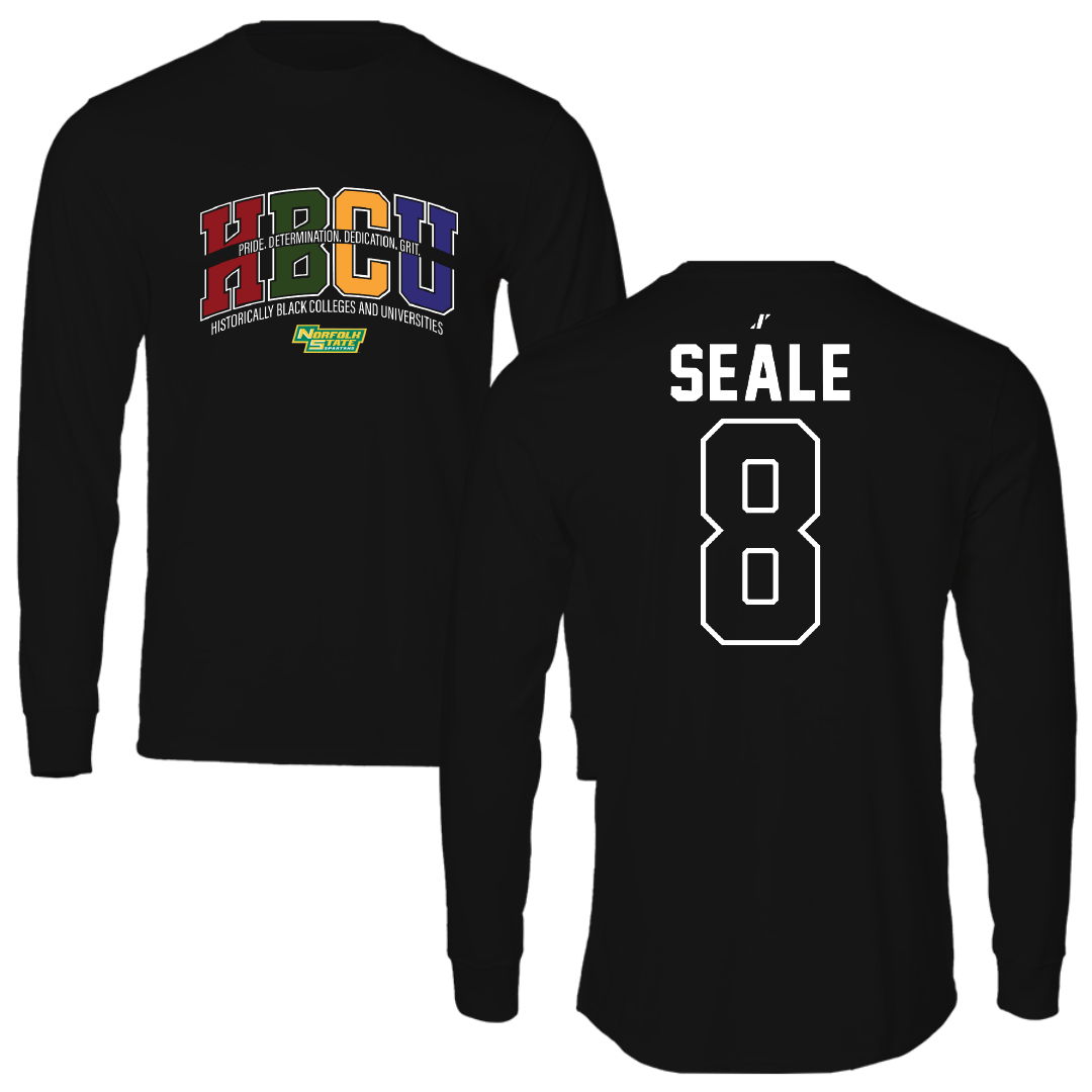 Norfolk State University Volleyball Black HBCU Performance Long Sleeve - #8 Shonte Seale