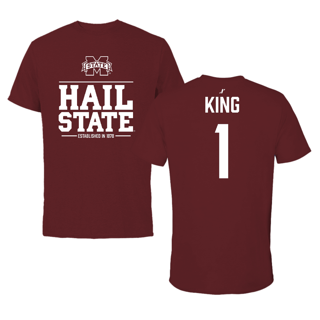 Mississippi State University Basketball Maroon General Tee - #1 Saniyah King