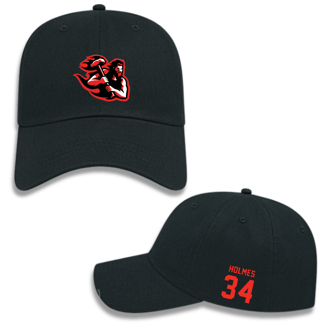 PennWest California Baseball Black Hat - #34 Nathan Holmes