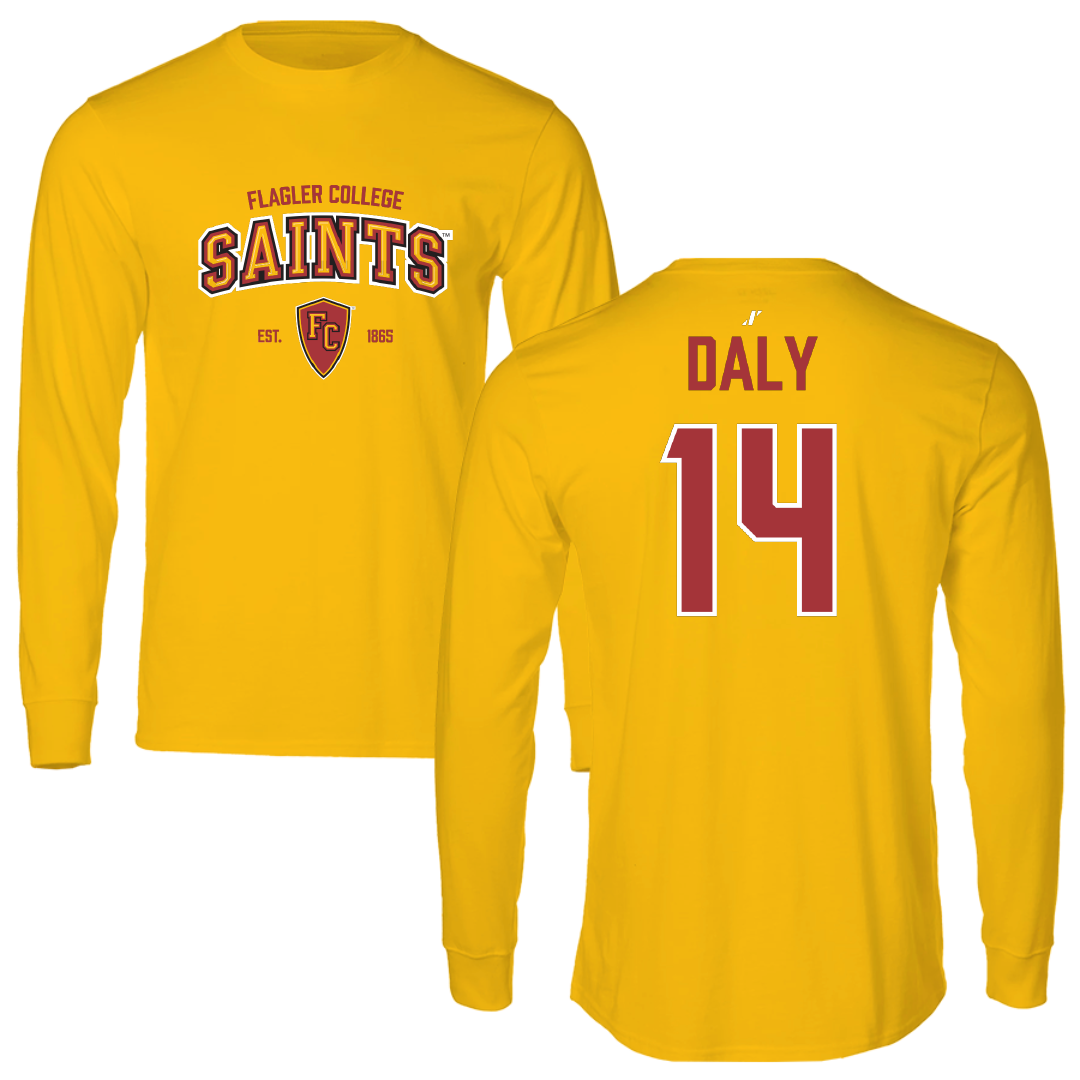 Flagler College Softball Gold General Performance Long Sleeve - #14 Stephanie Daly
