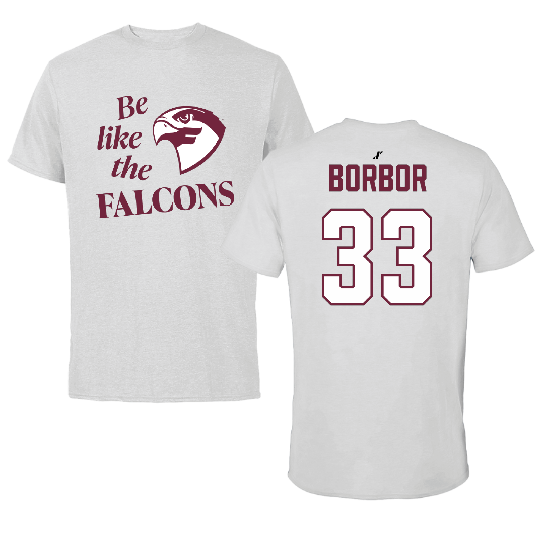 Fairmont State University Football Light Gray Be Like Us Performance Tee - #33 James Borbor