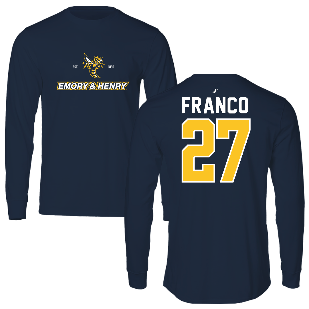 Emory & Henry College Soccer Navy General Long Sleeve - #27 Gabriel Franco