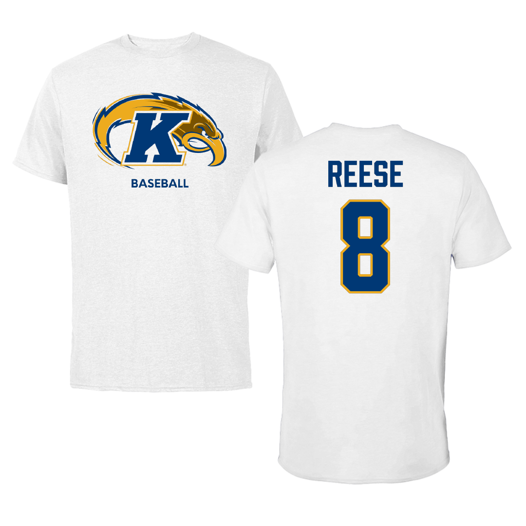 Kent State University Baseball White Performance Tee - #8 Ripken Reese