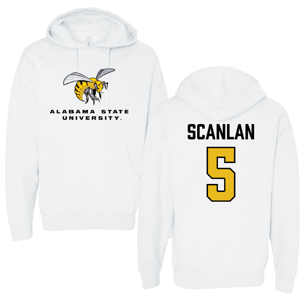 Alabama State University Volleyball White Block Hoodie - #5 Sierra Scanlan